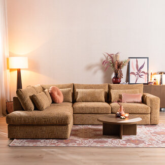 Ecksofa Kyle chenille ockergelb links