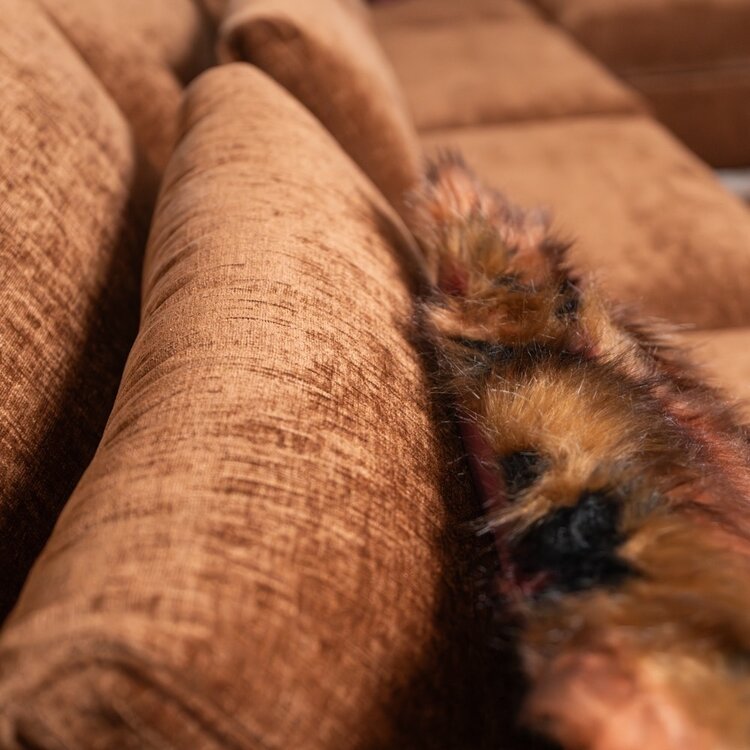 Ecksofa Kyle chenille kupfer rechts