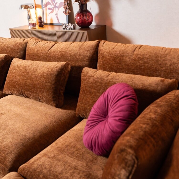 Ecksofa Kyle chenille kupfer rechts