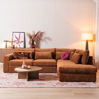 Ecksofa Kyle chenille kupfer rechts