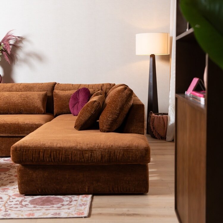 Ecksofa Kyle chenille kupfer rechts