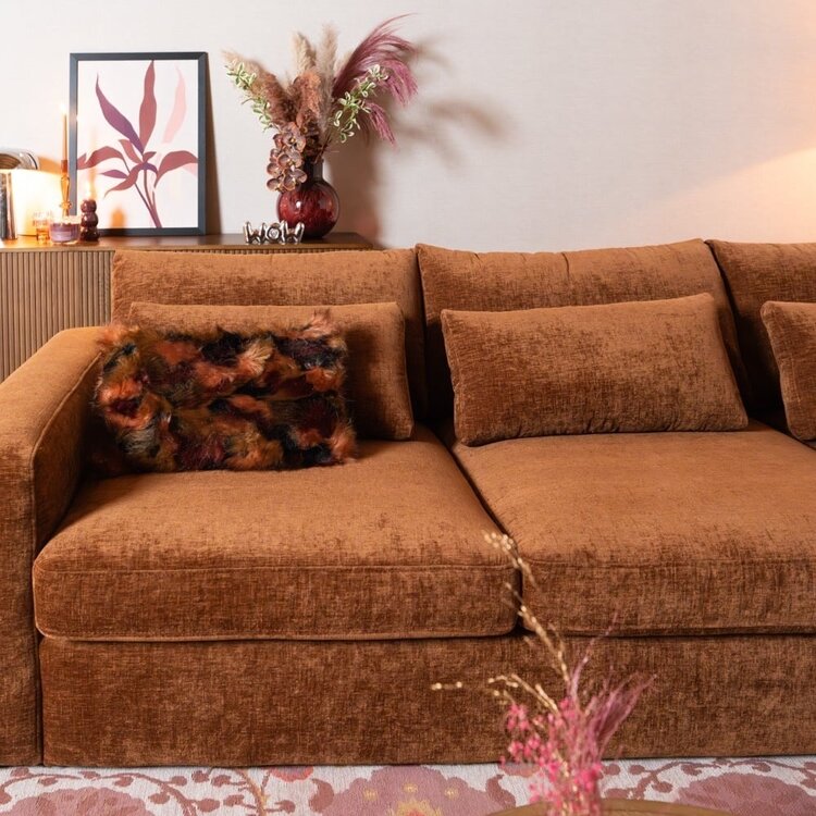 Ecksofa Kyle chenille kupfer rechts