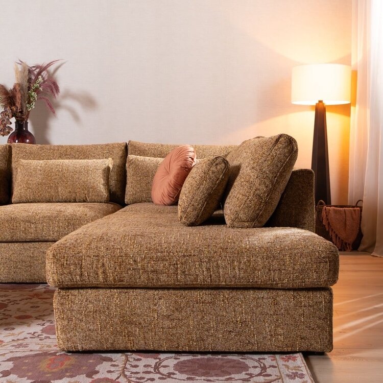 Ecksofa Kyle chenille ockergelb rechts