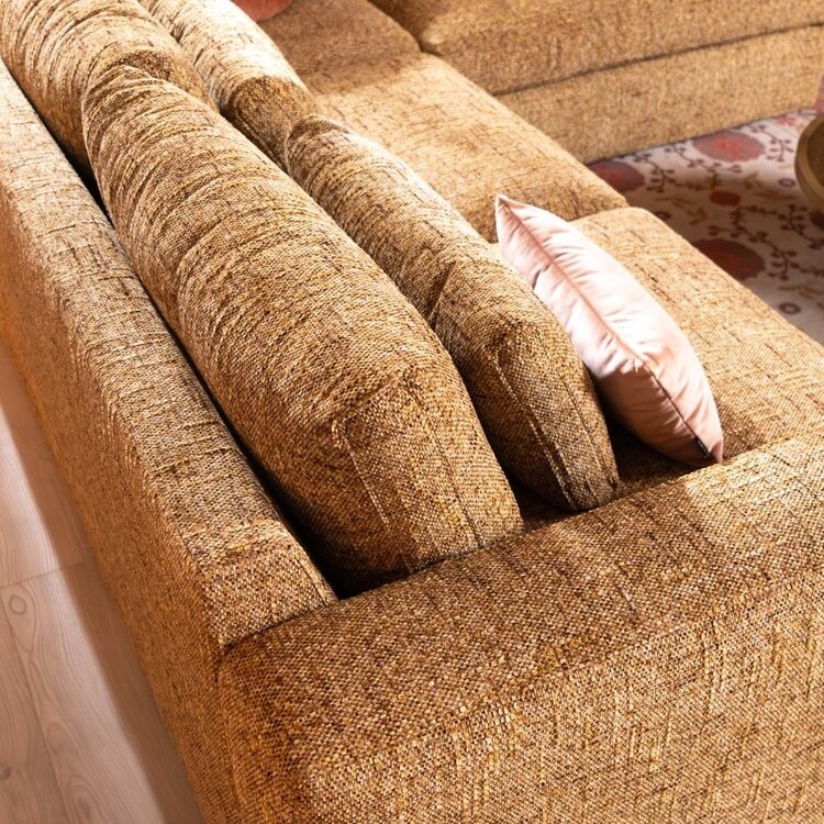 Ecksofa Kyle chenille ockergelb rechts