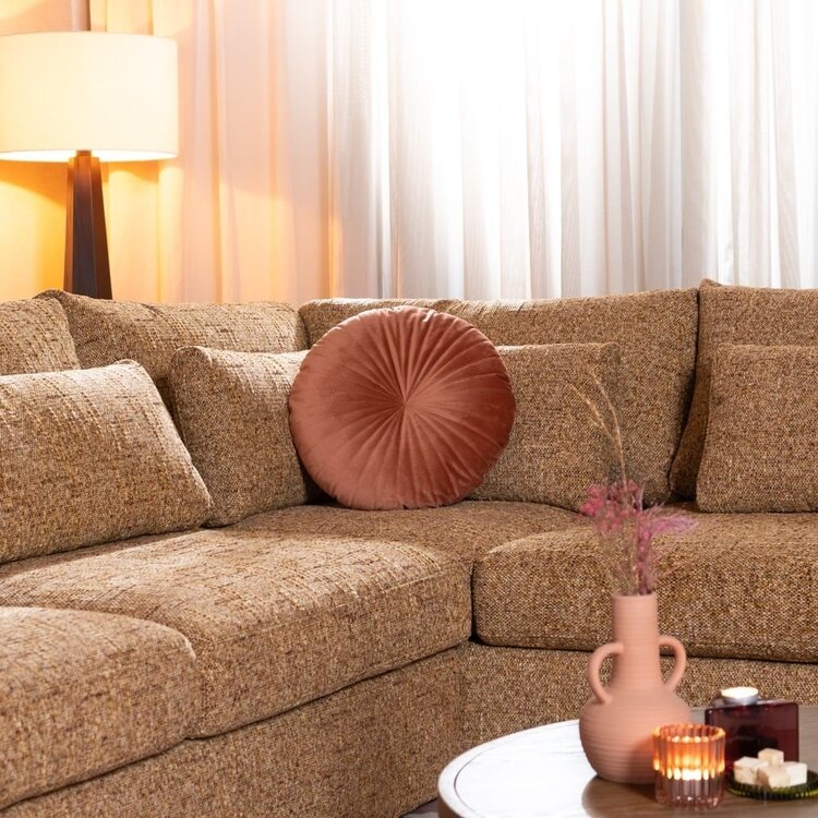 Ecksofa Kyle chenille ockergelb rechts