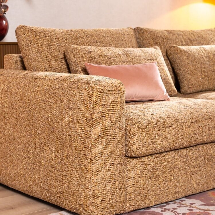 Ecksofa Kyle chenille ockergelb rechts