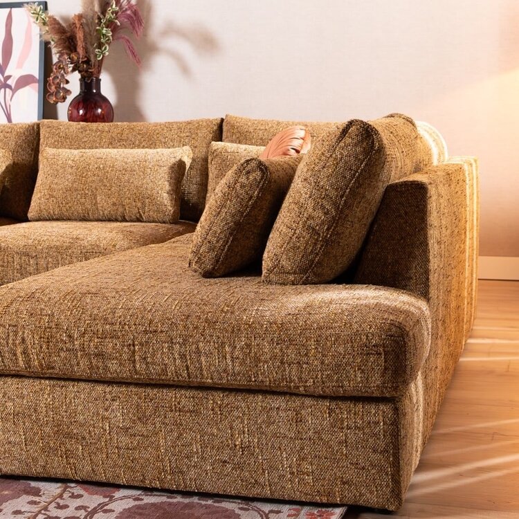 Ecksofa Kyle chenille ockergelb rechts