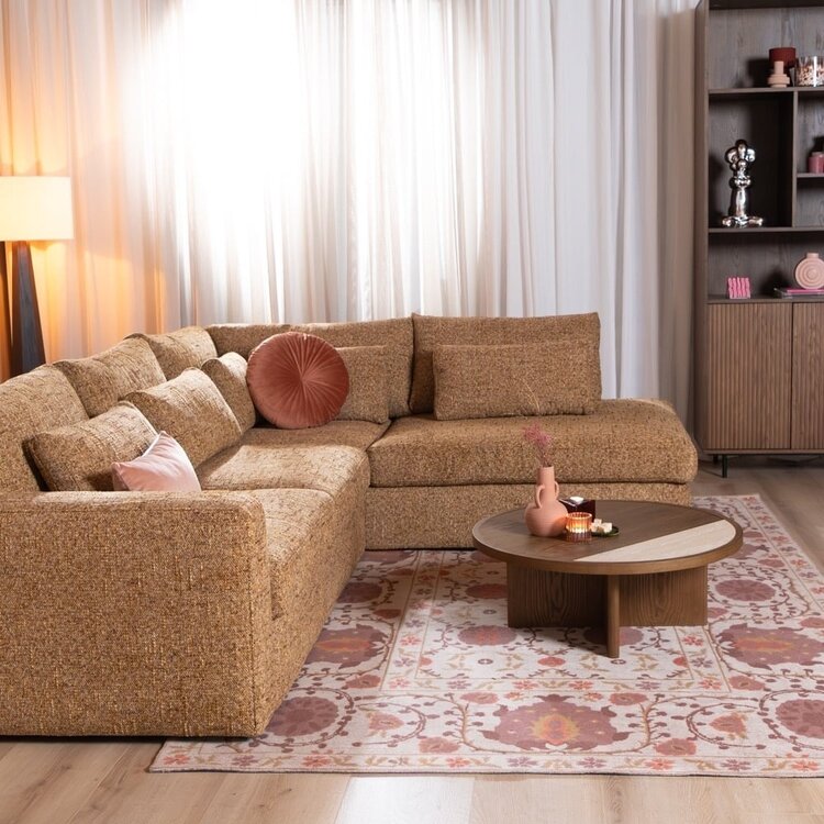 Ecksofa Kyle chenille ockergelb rechts