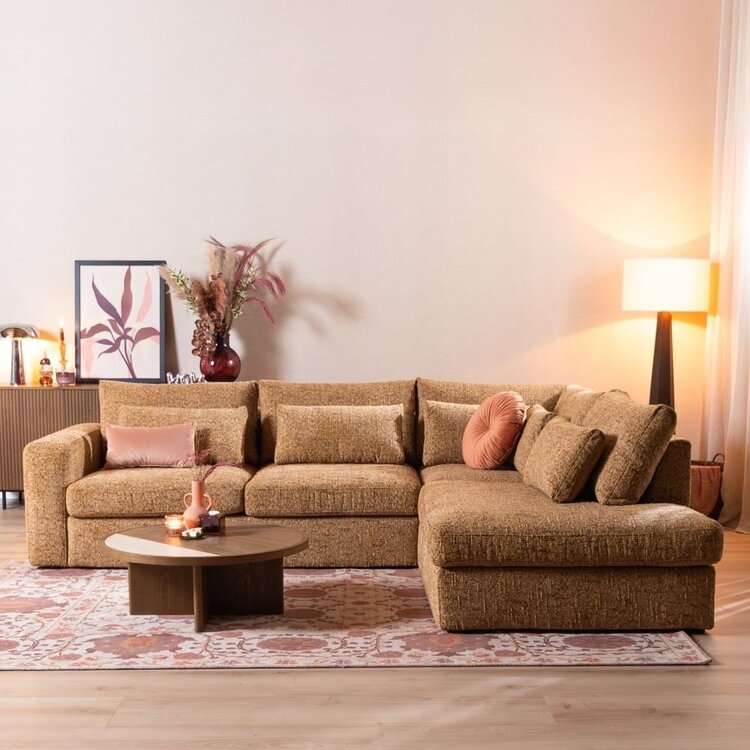 Ecksofa Kyle chenille ockergelb rechts