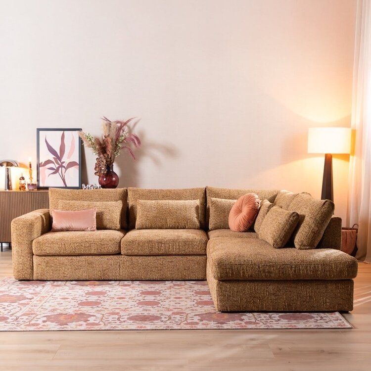 Ecksofa Kyle chenille ockergelb rechts