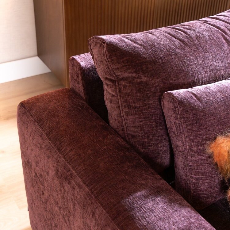 Ecksofa Kyle chenille lila rechts