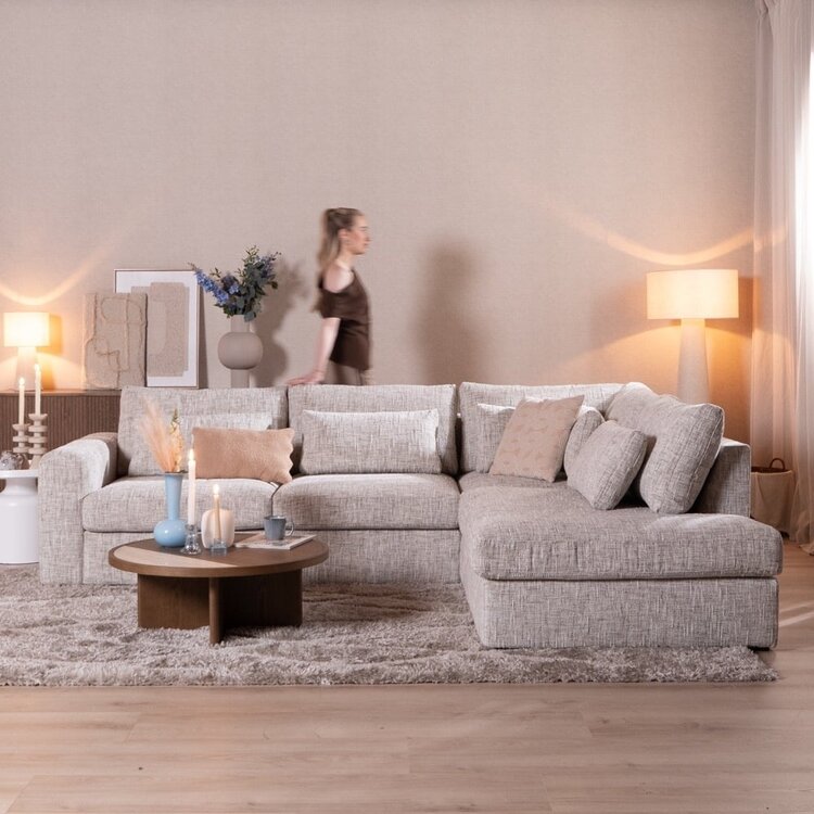 Ecksofa Kyle chenille sand grey rechts