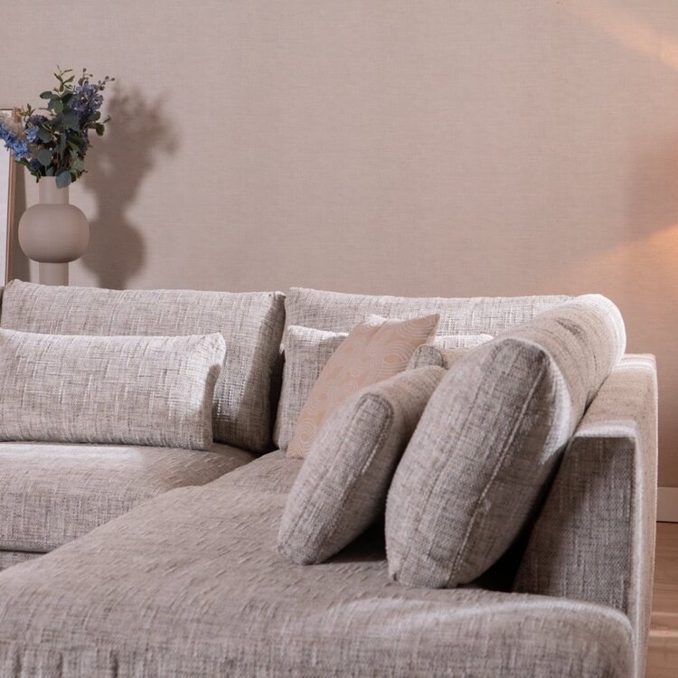 Ecksofa Kyle chenille sand grey rechts