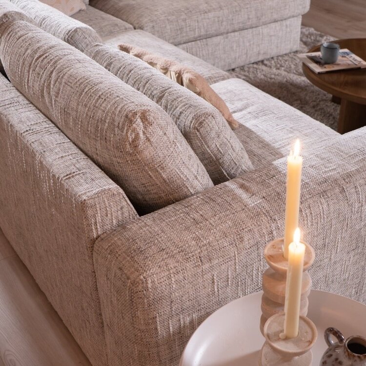 Ecksofa Kyle chenille sand grey rechts