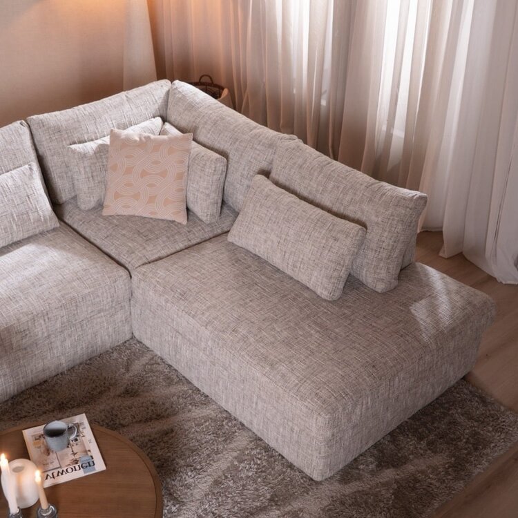 Ecksofa Kyle chenille sand grey rechts