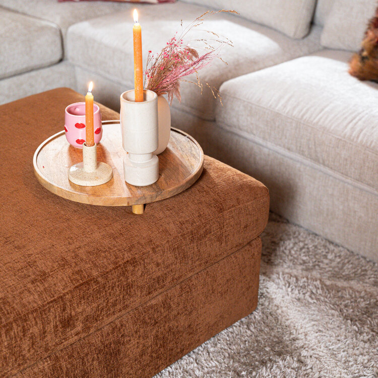 Hocker Kyle chenille kupfer