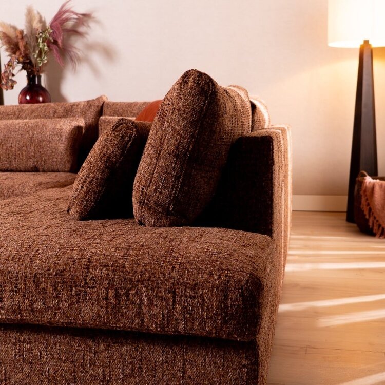 Ecksofa Kyle chenille rot rechts