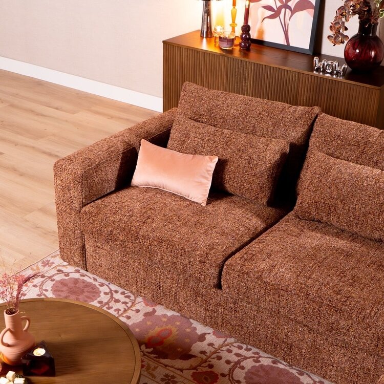 Ecksofa Kyle chenille rot rechts