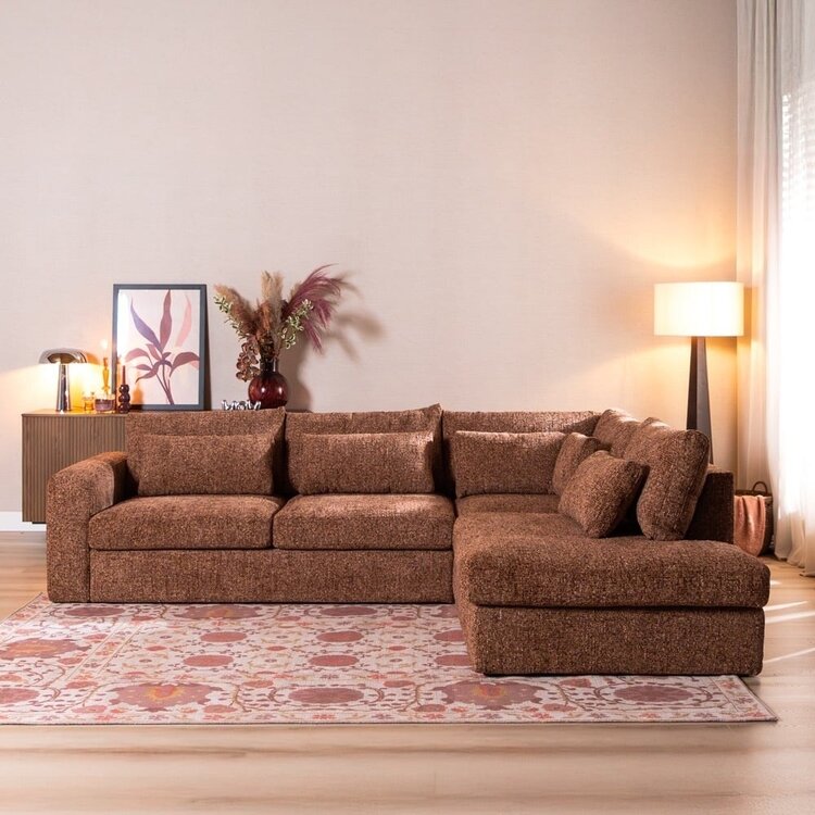 Ecksofa Kyle chenille rot rechts