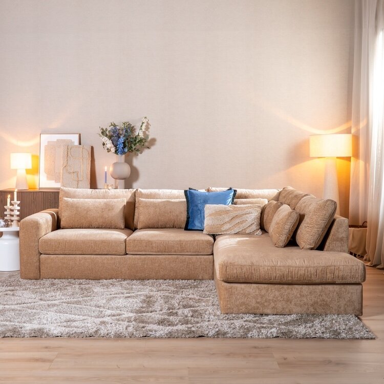 Ecksofa Kyle chenille peach rechts