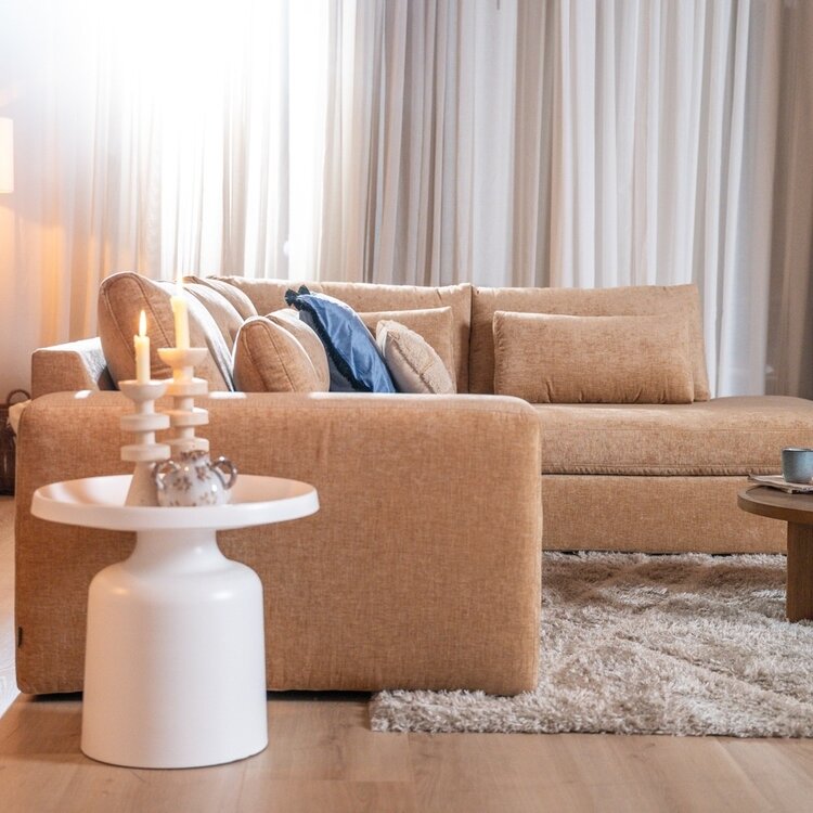 Ecksofa Kyle chenille peach rechts