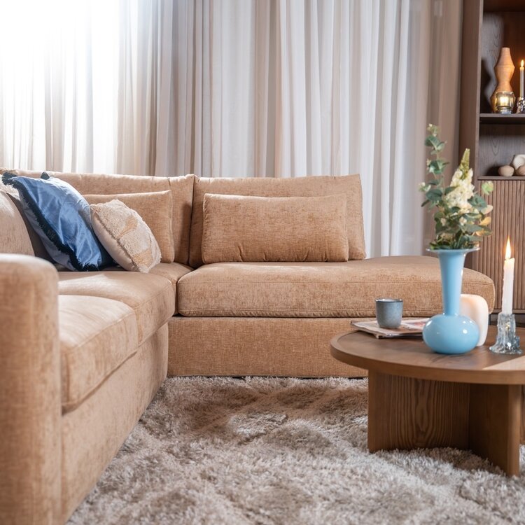 Ecksofa Kyle chenille peach rechts