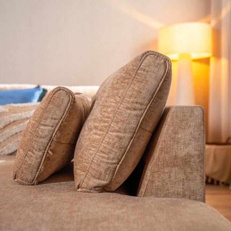 Ecksofa Kyle chenille peach rechts