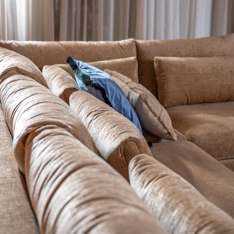 Ecksofa Kyle chenille peach rechts