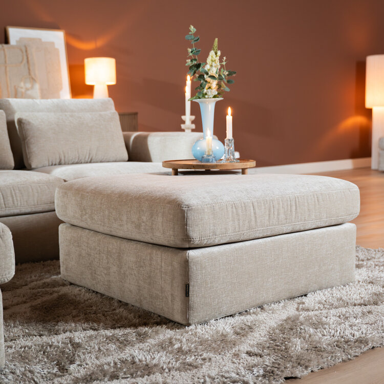 Hocker Kyle chenille sand