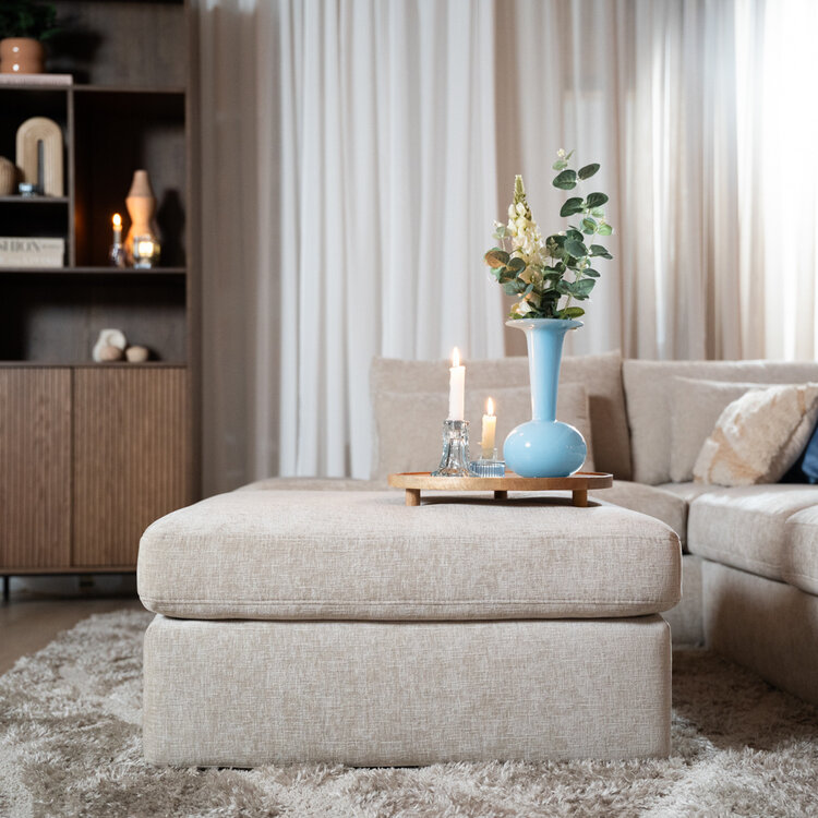 Hocker Kyle chenille sand