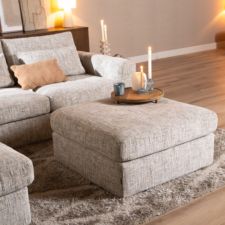 Hocker Kyle chenille sand grey