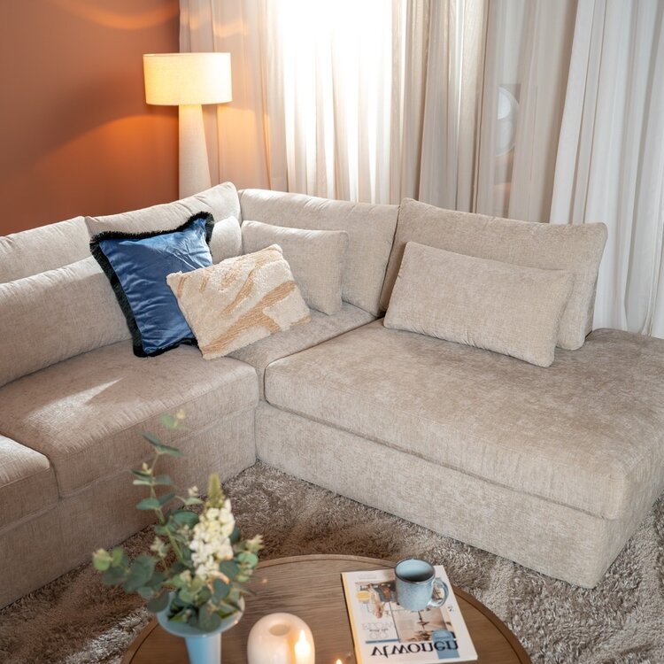 Ecksofa Kyle chenille sand rechts