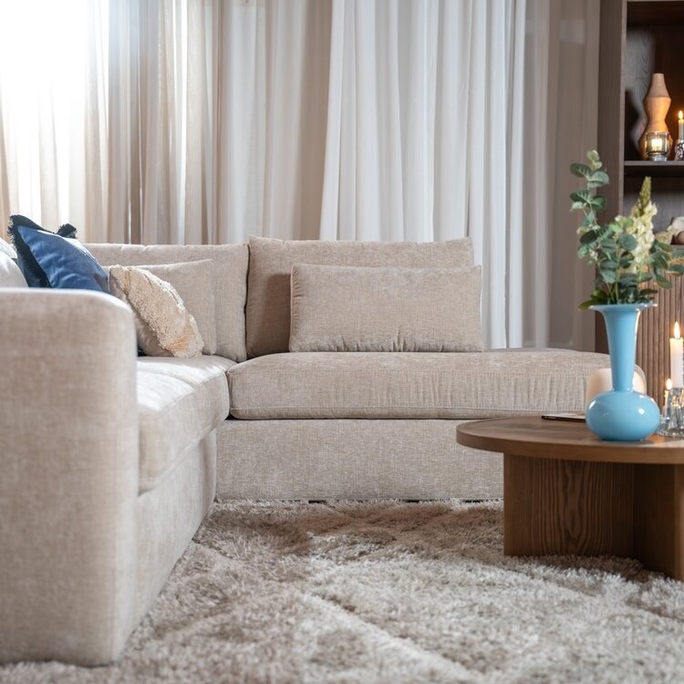 Ecksofa Kyle chenille sand rechts