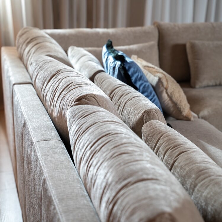 Ecksofa Kyle chenille sand rechts