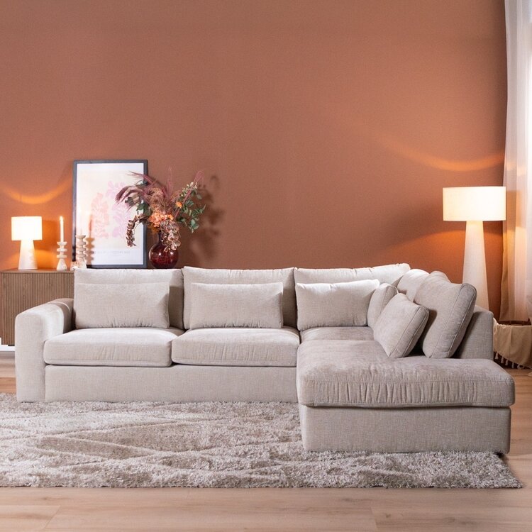 Ecksofa Kyle chenille sand rechts