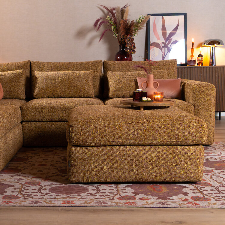 Hocker Kyle chenille ockergelb