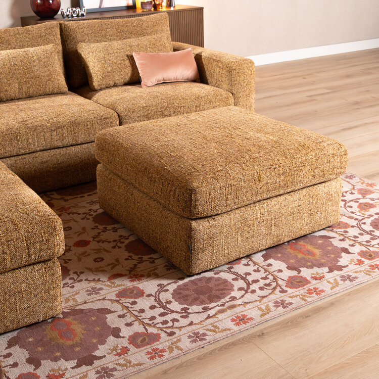 Hocker Kyle chenille ockergelb