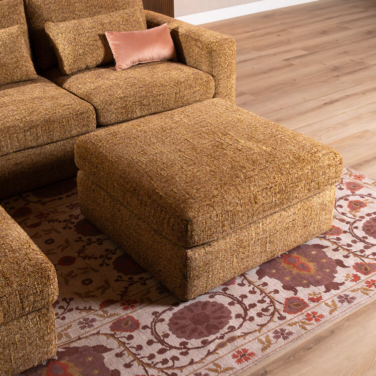 Hocker Kyle chenille ockergelb
