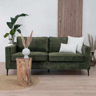 Samt Sofa 3-Sitzer Florida dunkelgrün