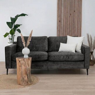 Samt Sofa 3-Sitzer Florida anthrazit