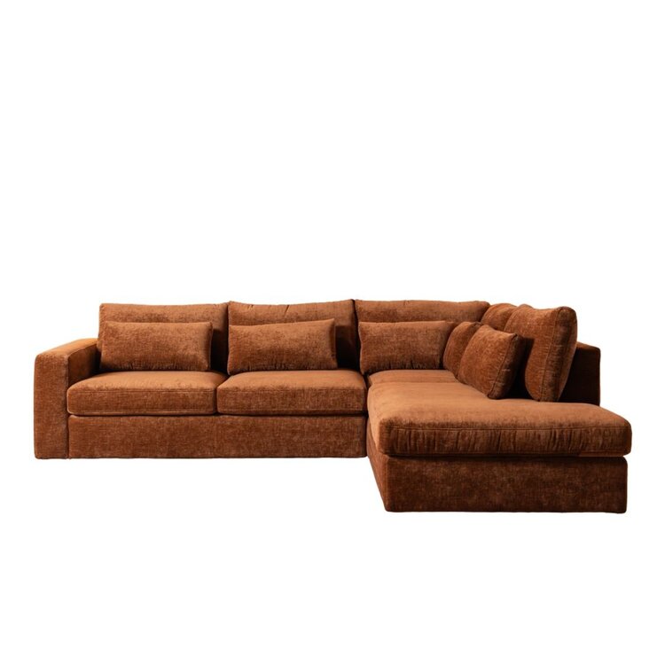 Ecksofa Kyle chenille kupfer rechts