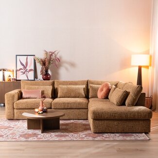 Ecksofa Kyle chenille ockergelb rechts