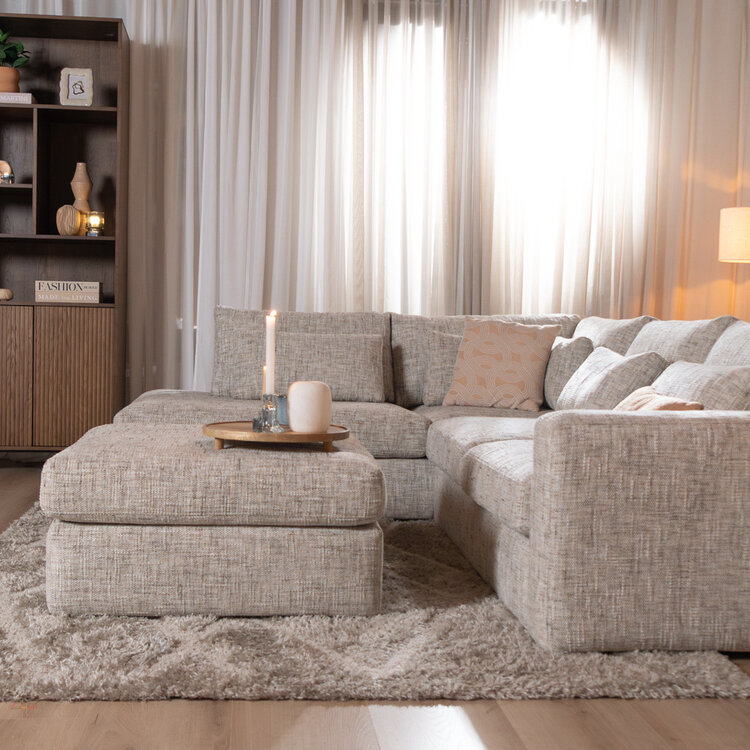 Hocker Kyle chenille sand grey