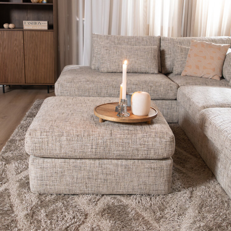 Hocker Kyle chenille sand grey