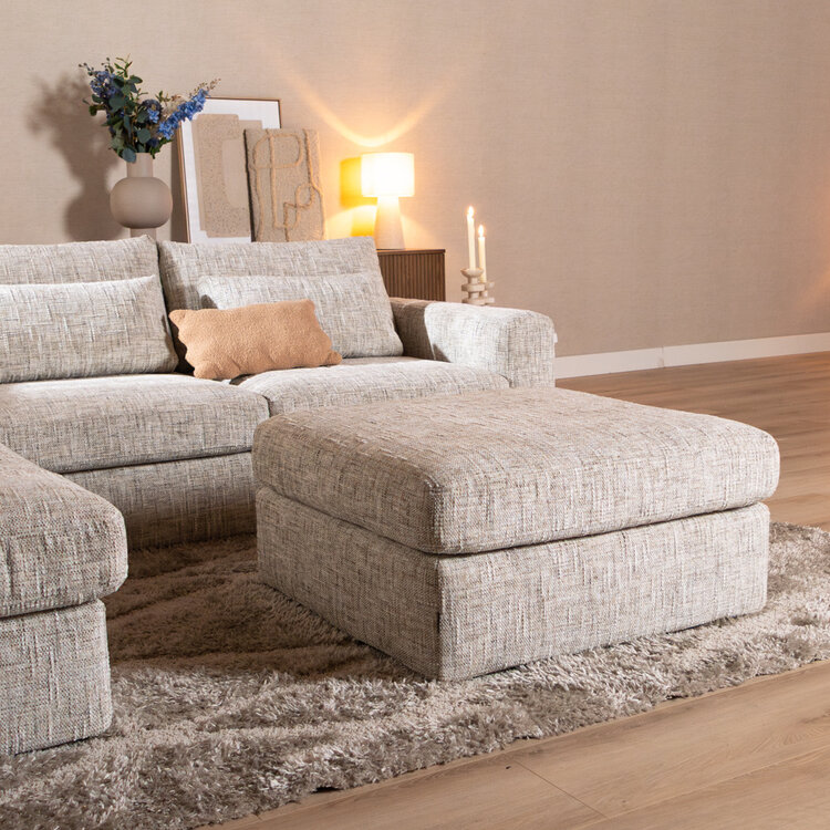 Hocker Kyle chenille sand grey