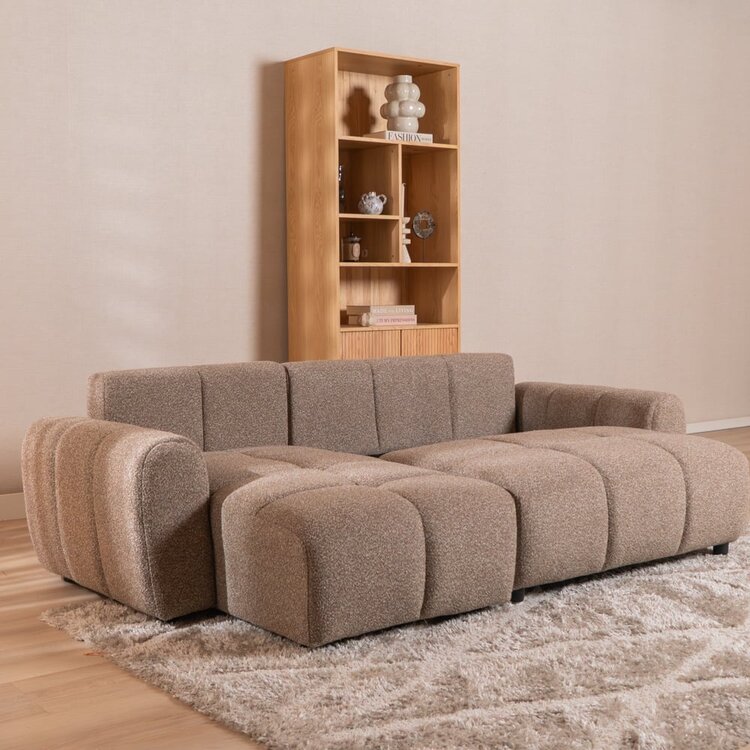 Schlafsofa 2-Sitzer Inka Bouclé Melange braun links/rechts