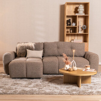 Schlafsofa 2-Sitzer Inka Bouclé Melange braun links/rechts