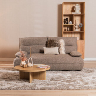 Schlafsofa 2-Sitzer Jona Bouclé Melange braun