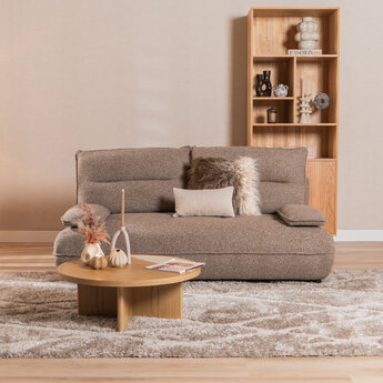 Schlafsofa 2-Sitzer Jona Bouclé Melange braun