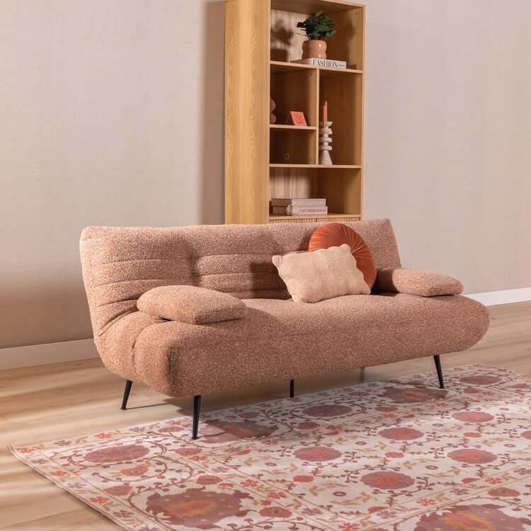 Schlafsofa 1-Sitzer Mira Bouclé Melange terrakotta